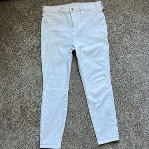 American Eagle Outfitters Women's (Juniors) White Skinny Jeans Size 14